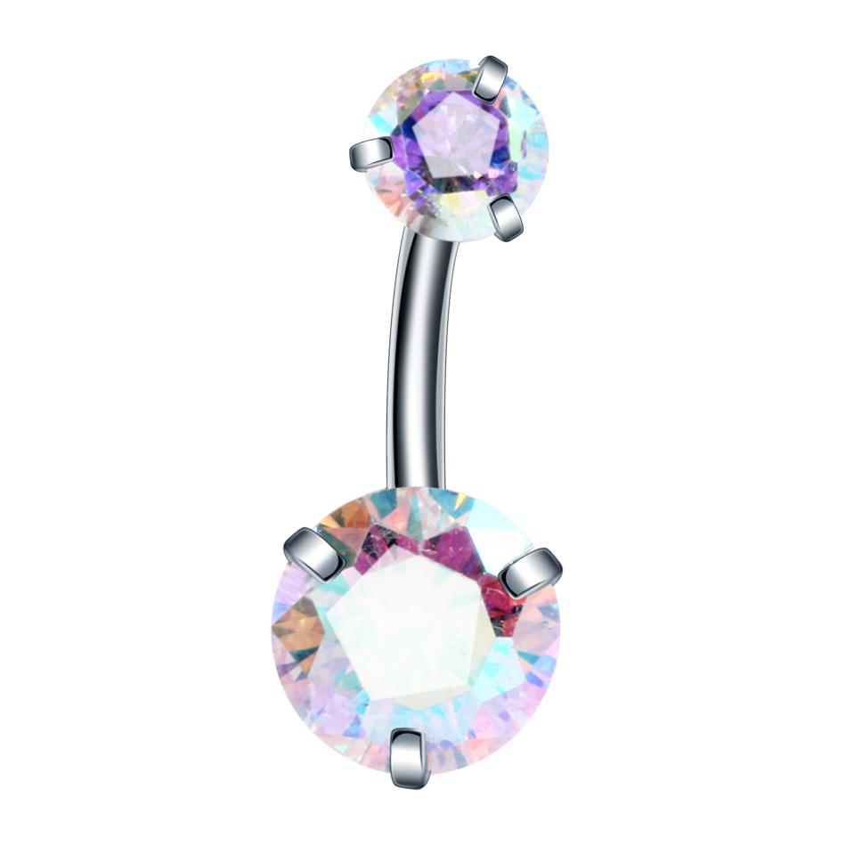 1PC Surgical Steel Crystal Belly Button Piercings 14G Heart Belly Piercing CZ Navel Ring Nombril Belly Rings Sexy Women Jewelry