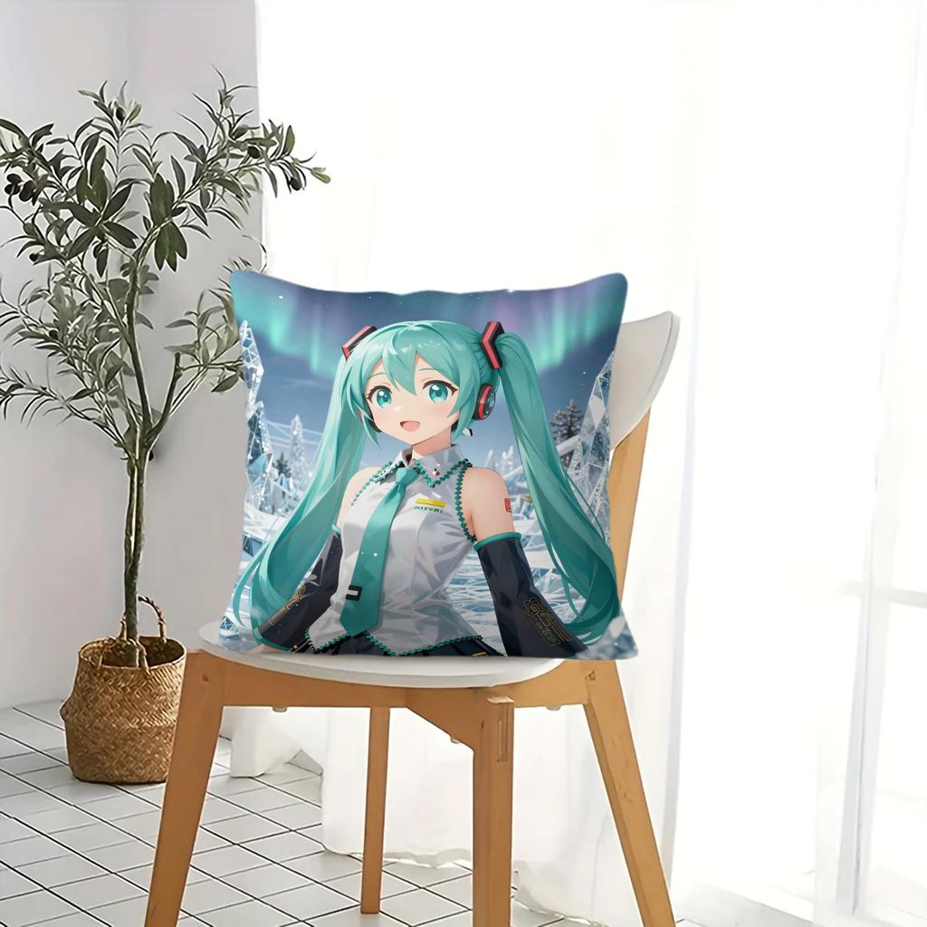 Sci-Fihatsune Miku Throw Pillow 18.18Inch Cushion Accent Pillow Includes Pillow Core Hd Print For Teens Sofa Bedroom Living Room