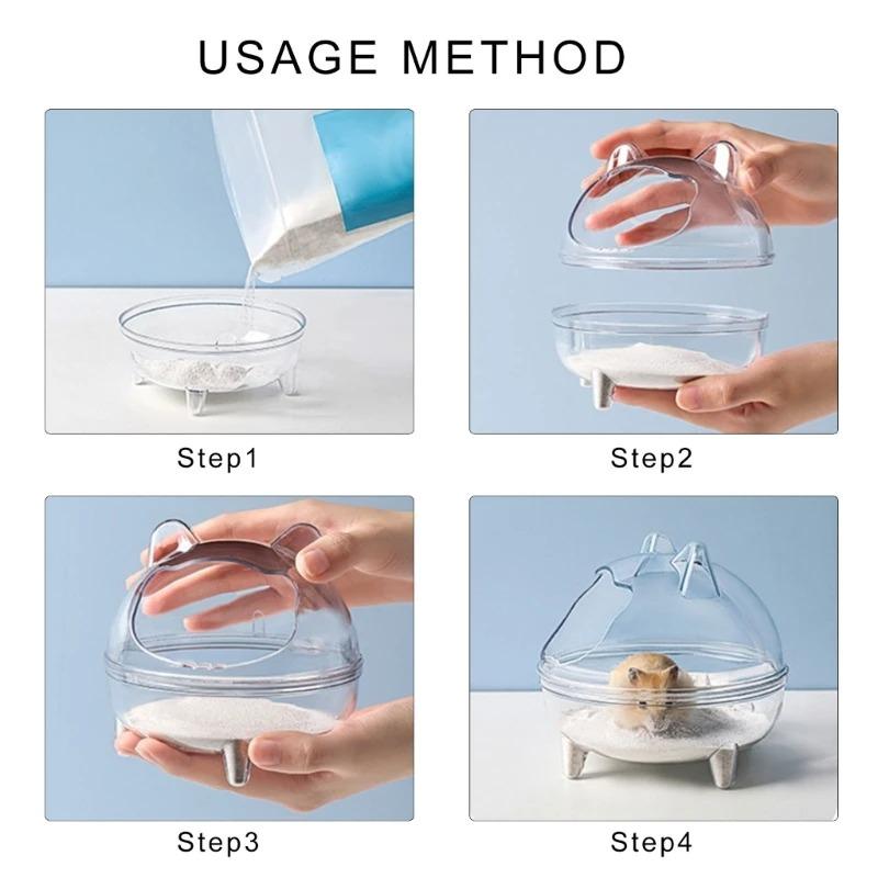 Hamster Sand Bathroom Small Pet Sand Bath Cage with Large Capacity and Splash Prevention Removable Pet Tools Hamster Toilet Ferr