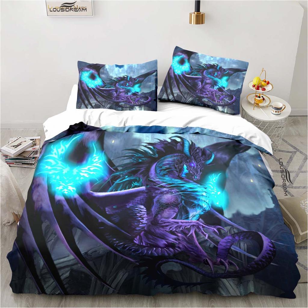 Dragon Head 3D Duvet Cover Set For Bedroom Decor Dragon Bedding Sets King Queen Size Bed Set Home Textiles Bedclothes 2/3pcs