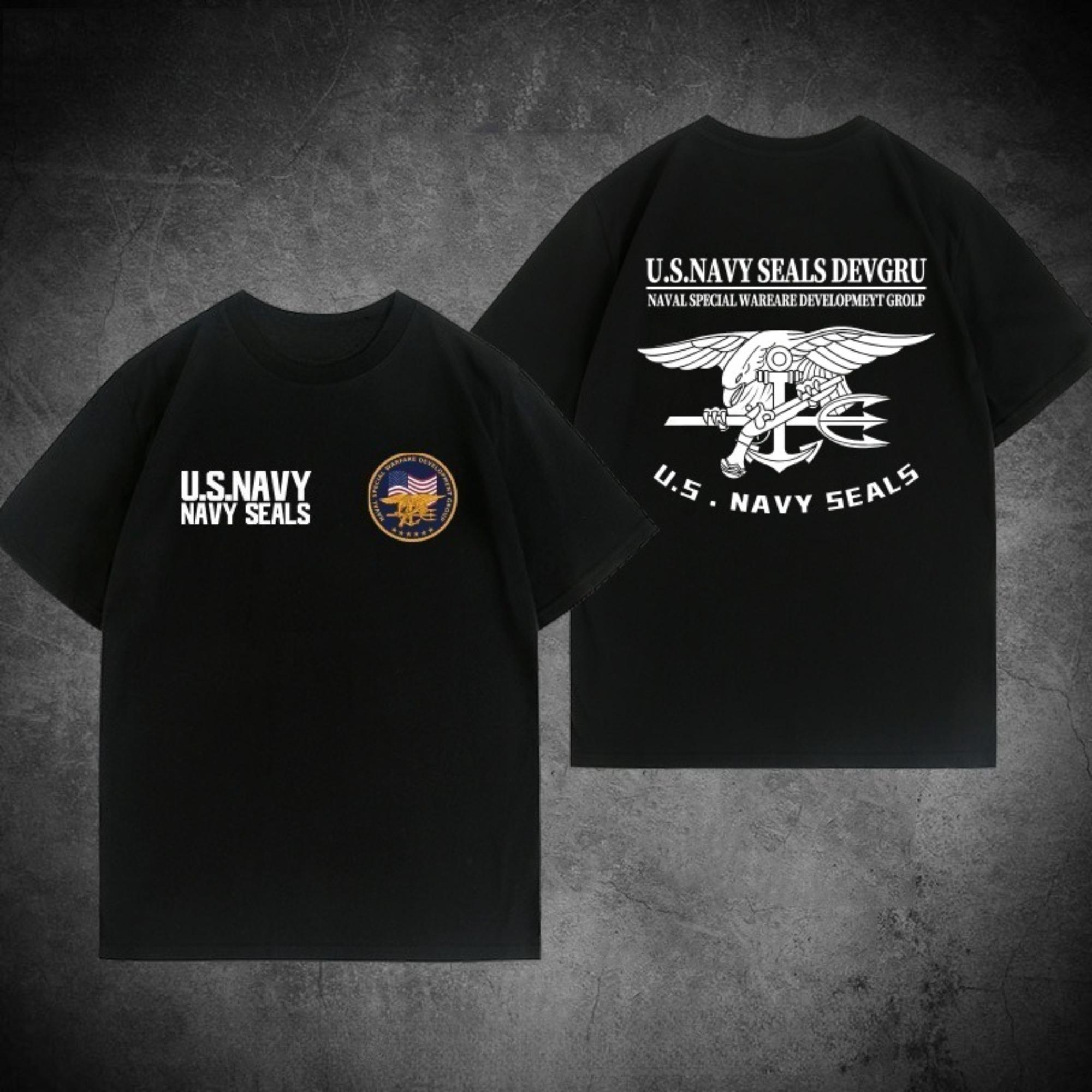 

2025 Новые футболки DEVGRU Спецназ Команда Морских Котиков Тактические Армейские Фанаты Крутой Парень Принт Чистый Хлопок Футболка Круглый Вырез Свободная XL