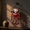 Alloy Chain Wind Chime Halloween Ghost Decoration, Vintage Sun Catcher with Faux Crystal Hanging Ornament Drops Tassels, Acrylic for Holiday