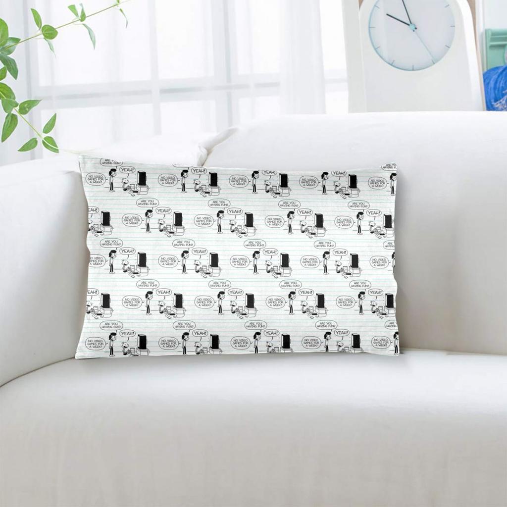 Diary Of A Wimpy Kid No Video Game For A Week Rectangle Pillowcase Cushion Cover Decor Bedroom Bed Home Comfort Throw Pillow