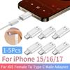 1-5Pcs For IOS Female To Type C Male Adapter USB C To IOS Adapter Connector Headphone Adapter for iPhone 15/16/17 Accessories