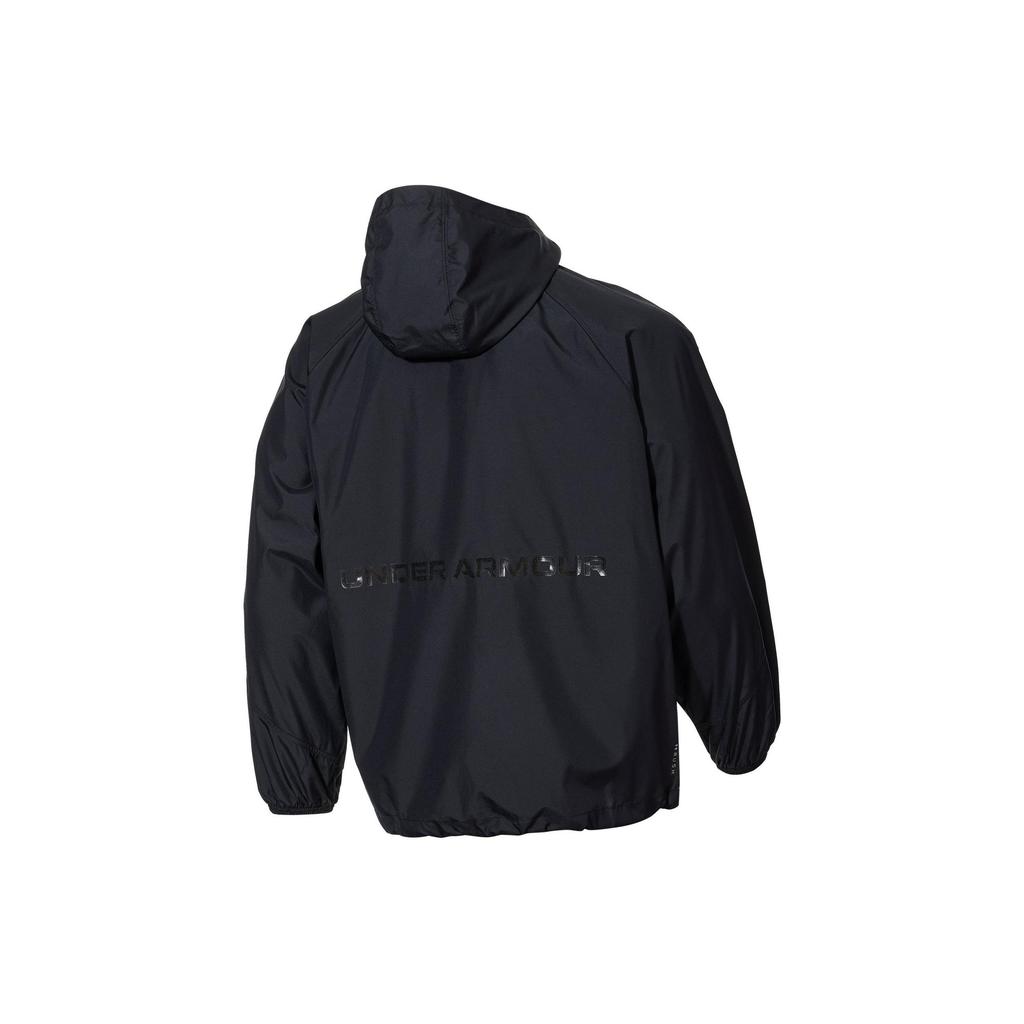 Under Armour Einfarbig Lässig Gewebte Kapuzenjacke Langarm Herrenjacken Schwarz 1382896-001