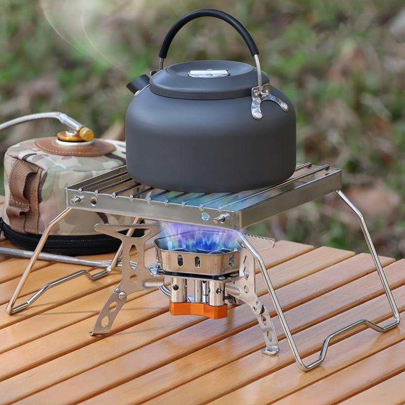Ourdoor Stainless Steel Camping Grill Portable Foldable Mini Grill Rack Burner Stove Stand For Picnic Cooking Camping Equipment