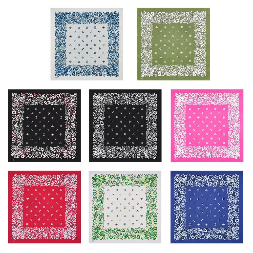 Multiuse Flower Pattern Headscarf for Street Dance Digital Print Head Covering Outdoor Activity Cycling Hiking Headscarf
