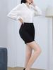 Women's High Waist Elastic Pencil Skirt with Pockets - Black