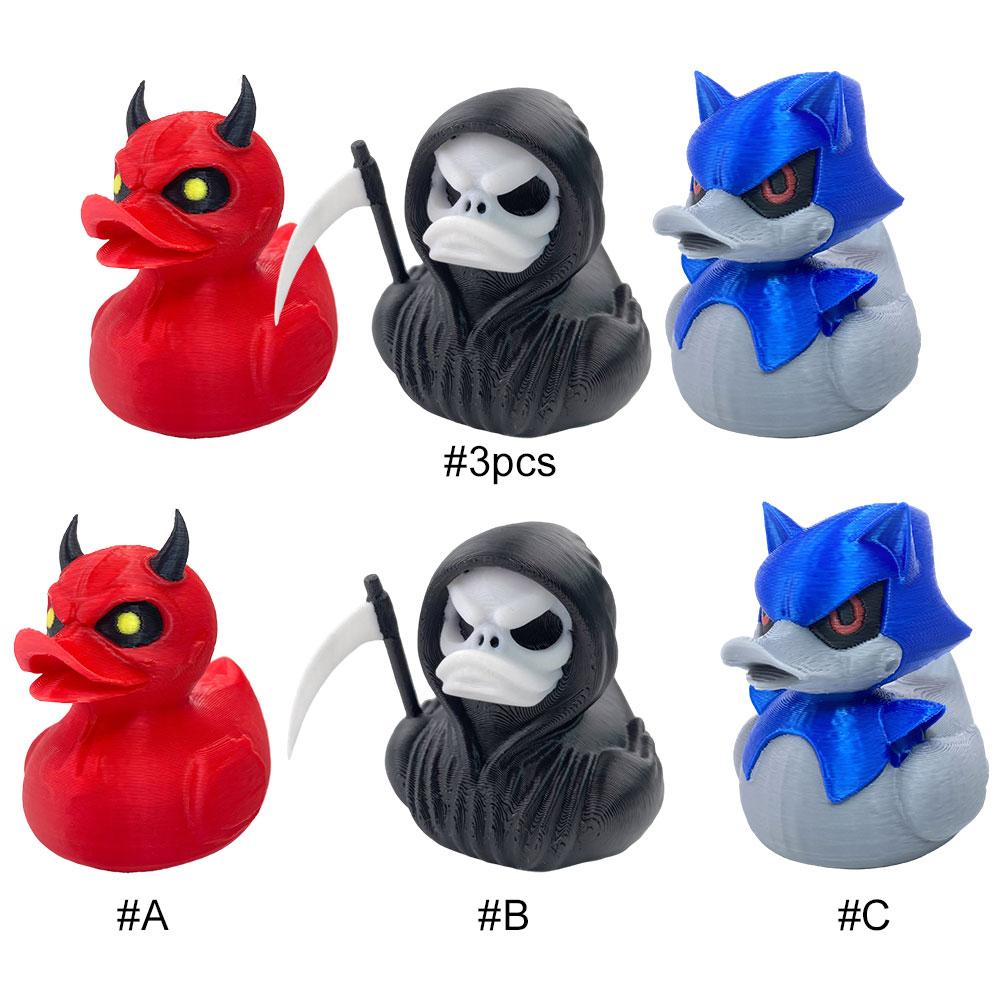 Grim Reaper Duck 3D Printed Grim Reaper Duck Halloween Little Devil Duck for Dashboard Desk Or Spooky Collectible Display