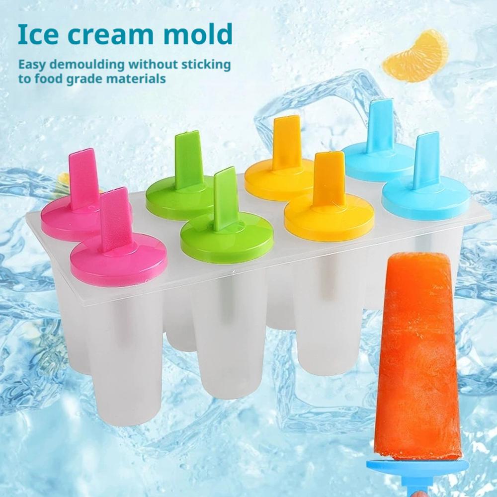 High-end 8 Cell Silicone Ice Cream Popsicle Mold With Handle Summer Tray Children's Mold Cream Mold Cream Ice Maker Ice Tool 6