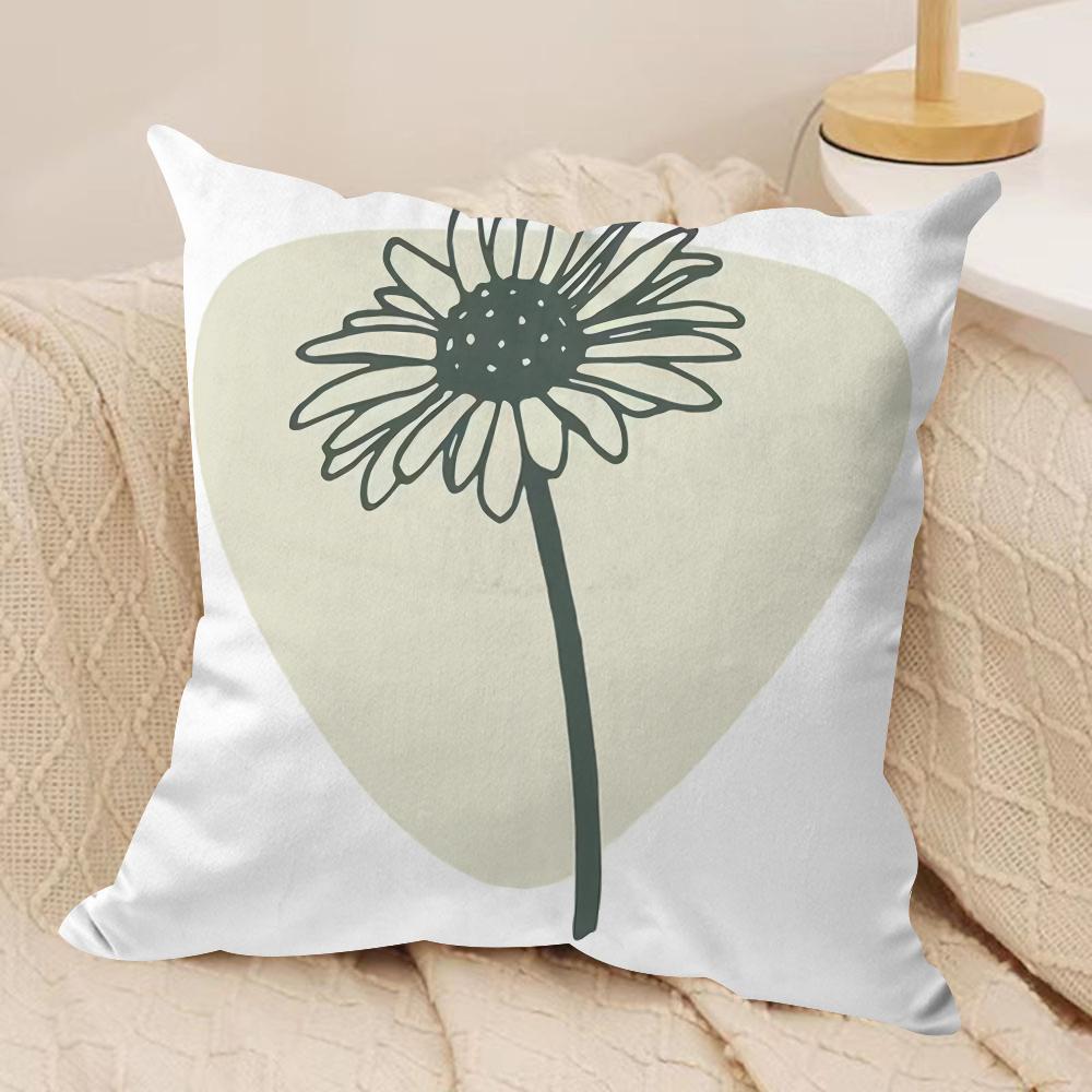 Minimalist Plants Cushion Cover Short plush Doublesided Print Square Throw Pillow Covers Sofa Home Cushion Decor
