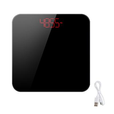 Lehká domácí posilovna Slim USB dobíjecí 180kg Tělo z tvrzeného skla Tělesná hmotnost Praktický digitální displej Univerzální koupelnová váha