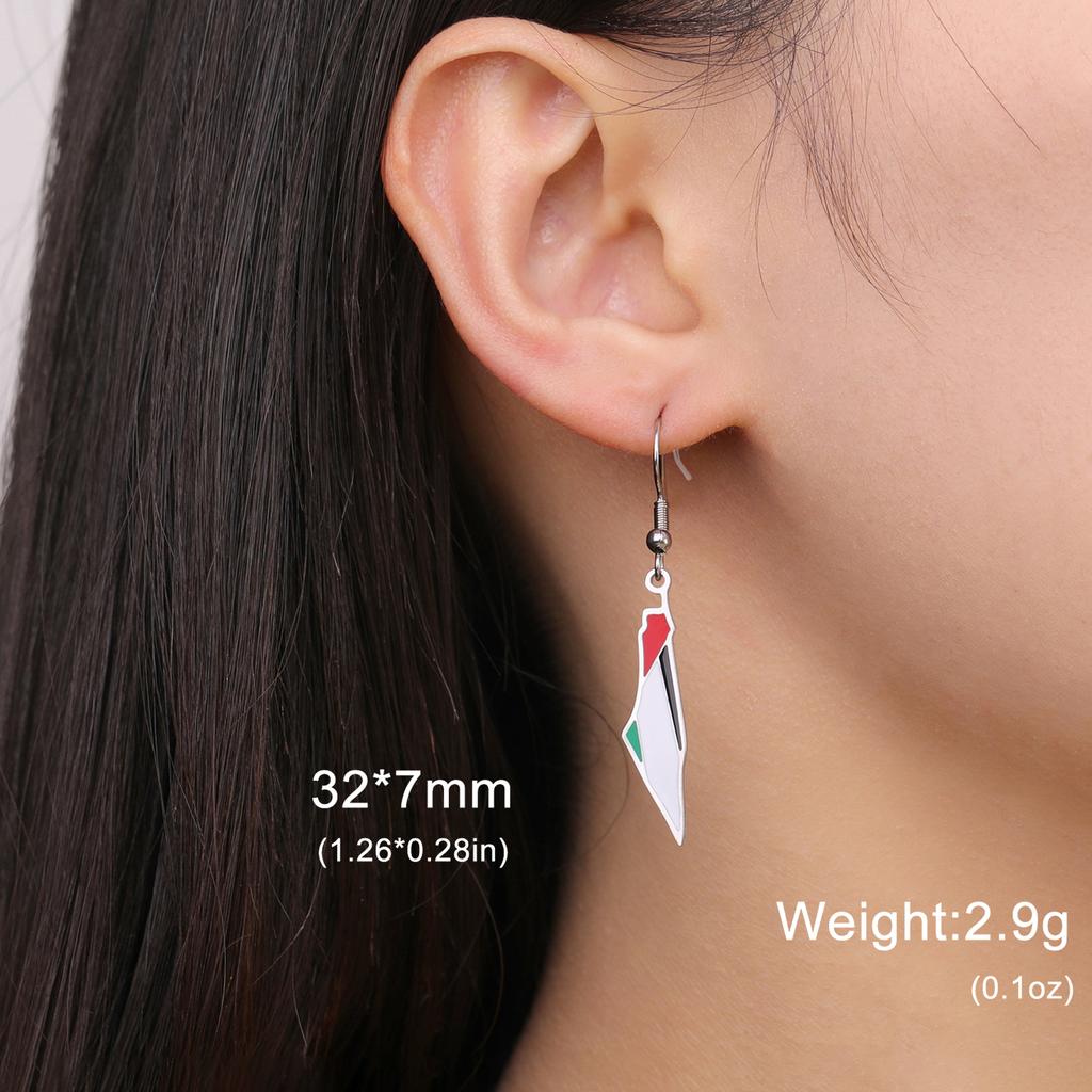 LIKGREAT Roestvrij Staal Palestina Kaart Hanger Ketting Goudkleur Sieraden Dames Choker Druipolie Geografie Nekketting Groothandel