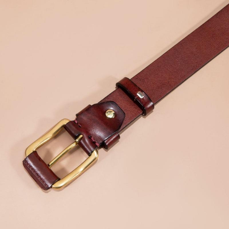 New Men's Leather Pin Buckle Belt Fashion Casual First Layer Cowhide Belt