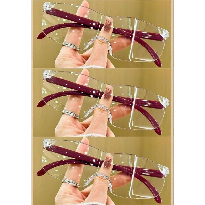 3PCS Retro Reading Glasses for Men Women Anti-blue Presbyopic Eyewear Frameless Trimming Read Eyeglass