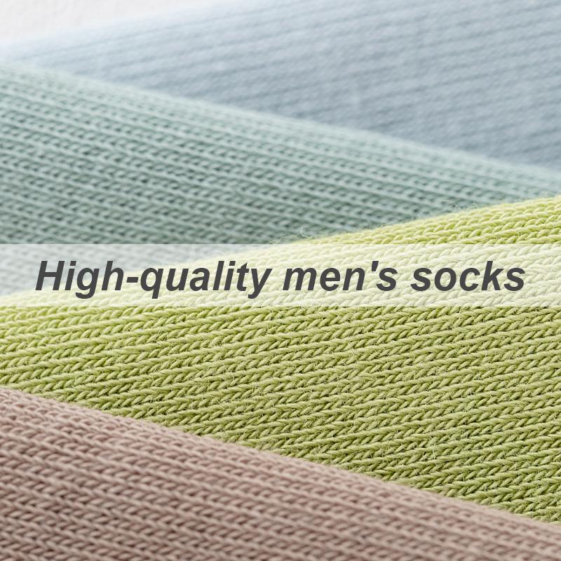 5Pairs Men's Socks Combed Cotton Sock New Casual Mesh Breathable Black White Business Male Sock High Quality Plus Size EU38-46
