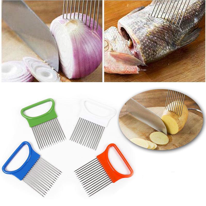 

Фруктовый гаджет из нержавеющей стали, удобный держатель для лука, безопасные инструменты для приготовления томатов, слайсер, помощь для резки