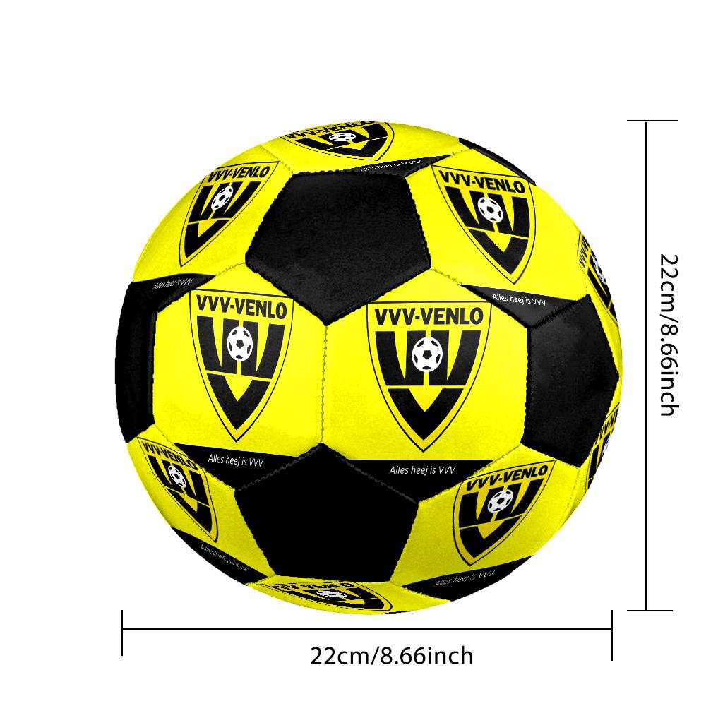 Pallone da Calcio VVV-Venlo Colorato Per Tutte le Età Cucito a Macchina PVC Pronto per la Competizione Resistente Alto Rimbalzo.TAGLIA5