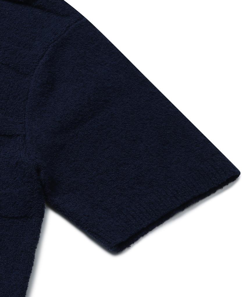 CONNECT KINLOCH Terry Button Collar Short Sleeve Knit (Navy)