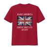 Make America Great Britain Again T Shirt Funny 4th Of July Patriotic Design vintage Washed Top For Everyday Wear Breathable