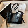Desire bag women's bag new fashion texture casual versatile capacity contrasting color silk scarf shoulder tote bag