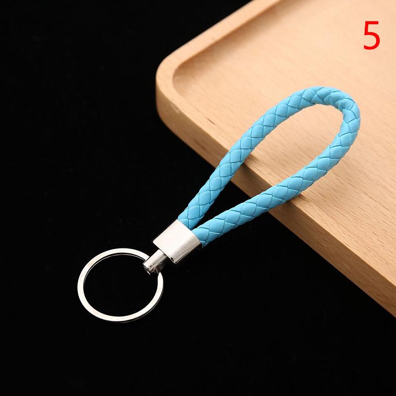 5Pcs/Pack Braided Leather Keychain Colorful Portable Keyring Organizer Leather Lanyard For Car Key Mobile Phone Strap Accessory