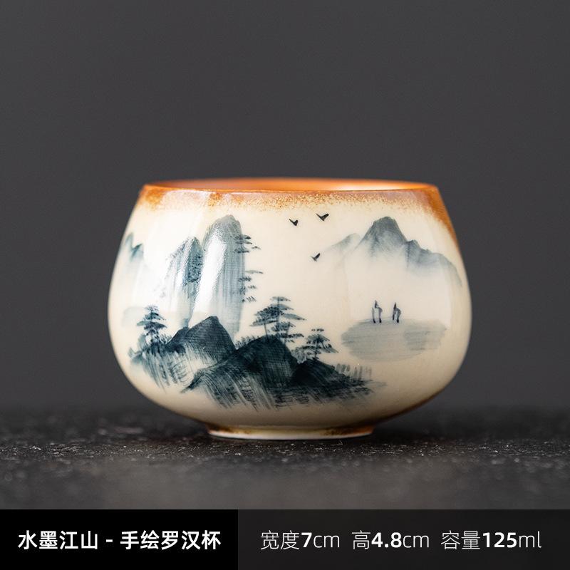 NEW Ceramic Hand-painted Tasting Wood-fired Glaze Small Bowl Special for Drinking Tea Single High-end Master Cup