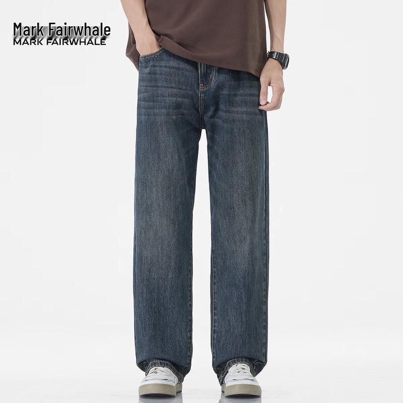 Mark Fairwhale Men's American Retro Loose Straight Jeans