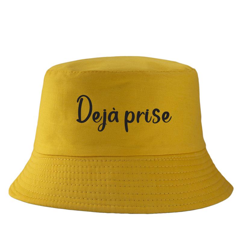 Dj Pris(e) Letter Bob Imprim Reversible Bucket Hat Women Unisex Travel Casual FisherUnisex Cap Girl Boy Cotton Panama Hat