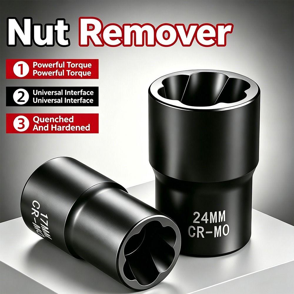 High-Torque Broken Nut Extractor 1/2 17-24mm Damaged Bolt Extractor Damaged Fastener Removal