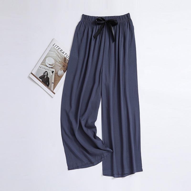 Damen Übergröße Baumwolle Viskose Pyjamahose, Cartoon-Blumendruck, Lockere Neun-Punkt-Strandhose, Outdoor-Bekleidung