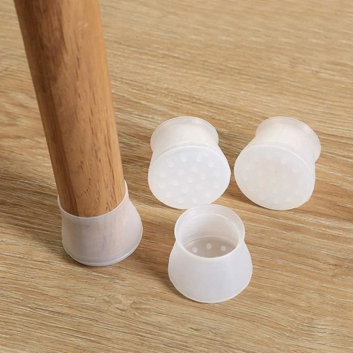 Embout silicone - Lot de 16 - Antidérapant - Demi-transparent - 4x3.2x3 cm