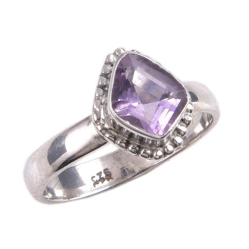 Natural Pink Amethyst Gemstone 925 Solid Sterling Silver Jewelry Ring S.6 a2r19