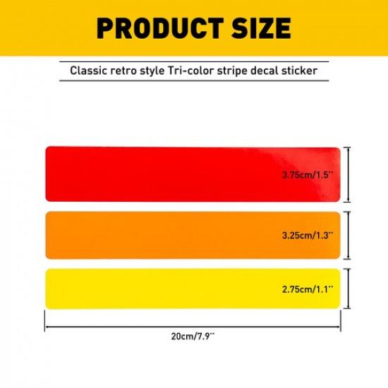 Fit For Toyota Tundra 4Runner Tri-Color Stripe Decal StickerClassic Retro Style