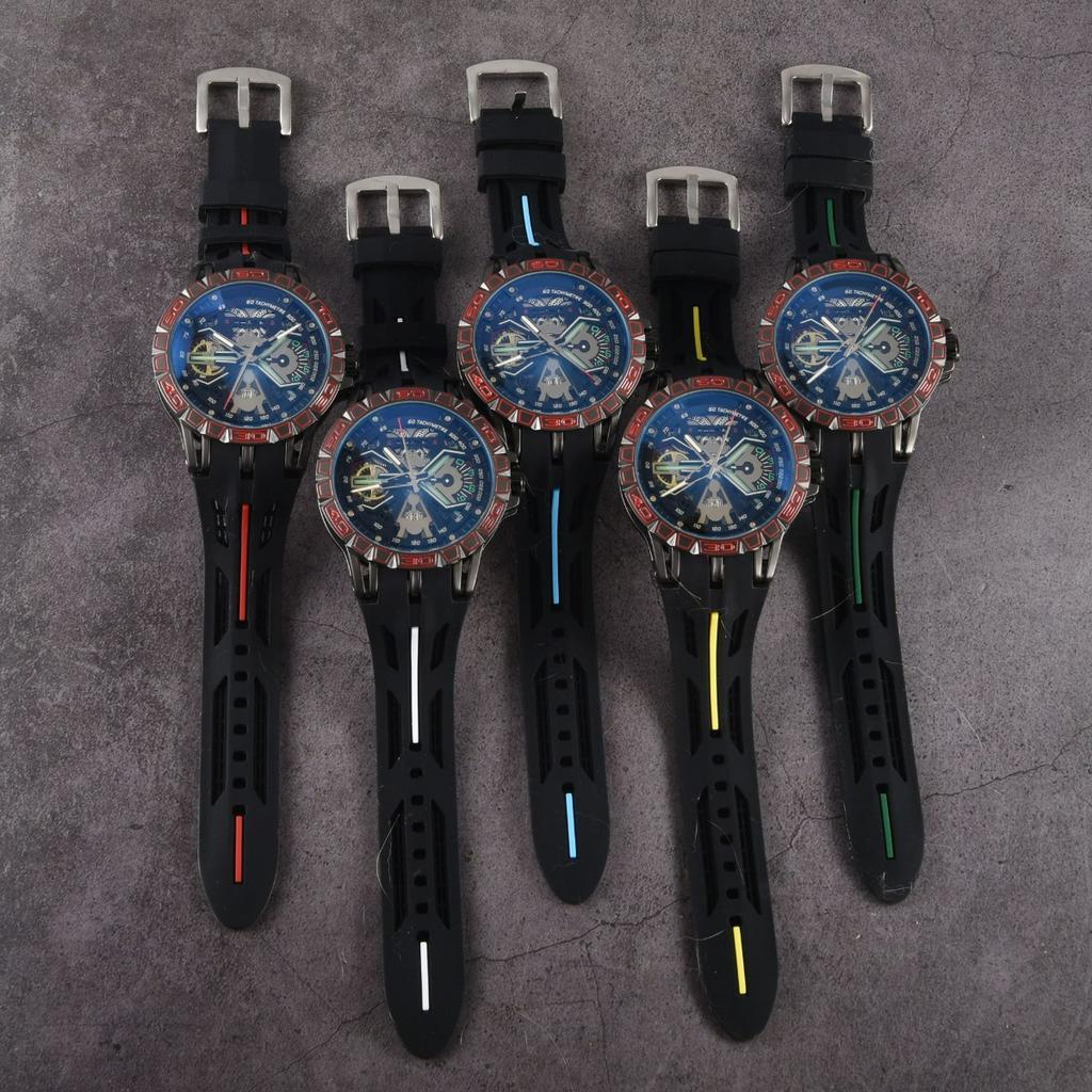 2025 New Business Leisure Large Dial Six-Pin Multifunctional Quartz Watch Personalized Men's Watch Engraved Pattern Watch