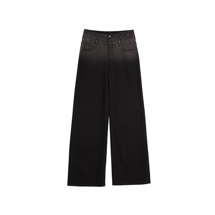 ELLE Loose Comfortable Wide Leg Jeans Women bottoms Black EQ40239