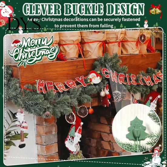 Weatherproof Christmas Hangers Adjustable Garland Hanger for Mantle Fireplace, Reusable Plastic Holder Heavy Duty Straps with Secure Buckle Indoor And
