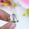 Naturstein Rosenkvarts Edelstein 925 Solid Sterling Sølv Smykker Ring S.8.5 a6R06