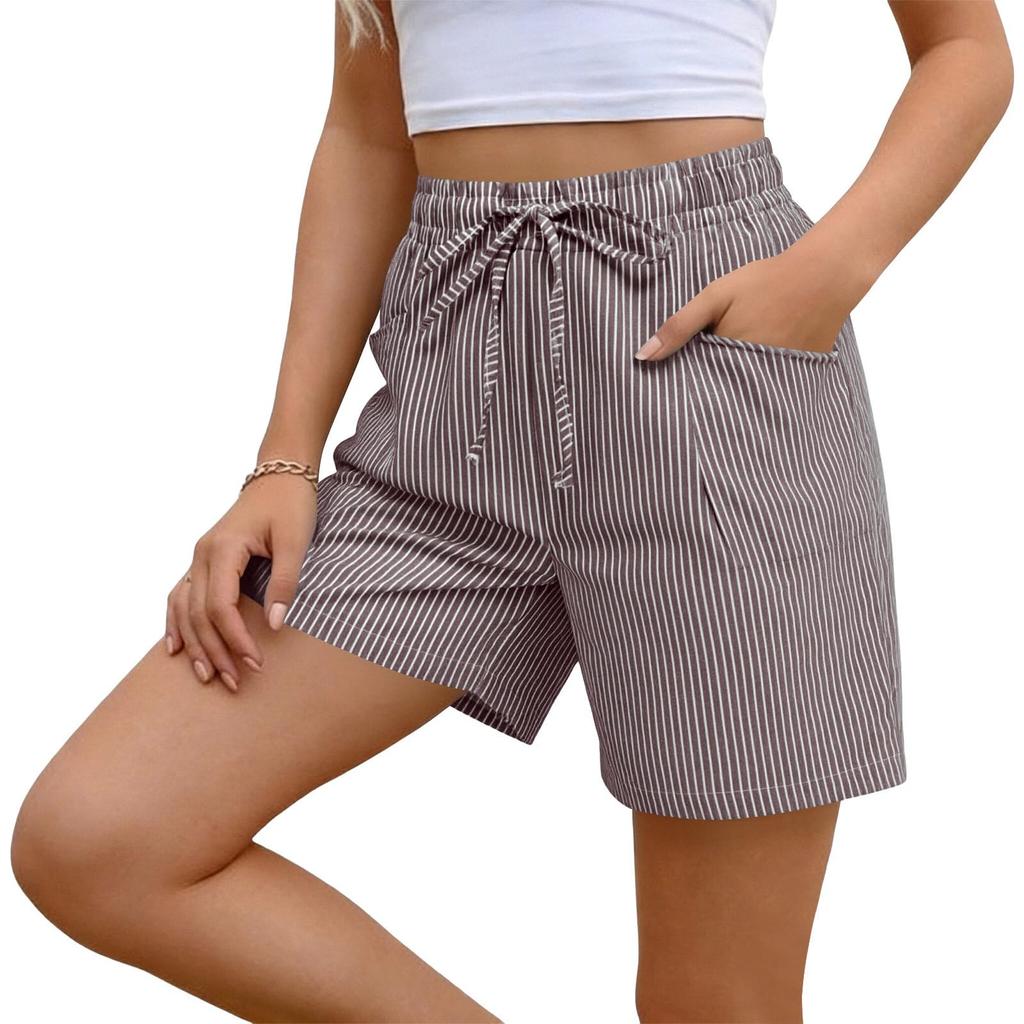 Shorts Für Damen Gestreift Lässig Sommer Locker Tasche Shorts