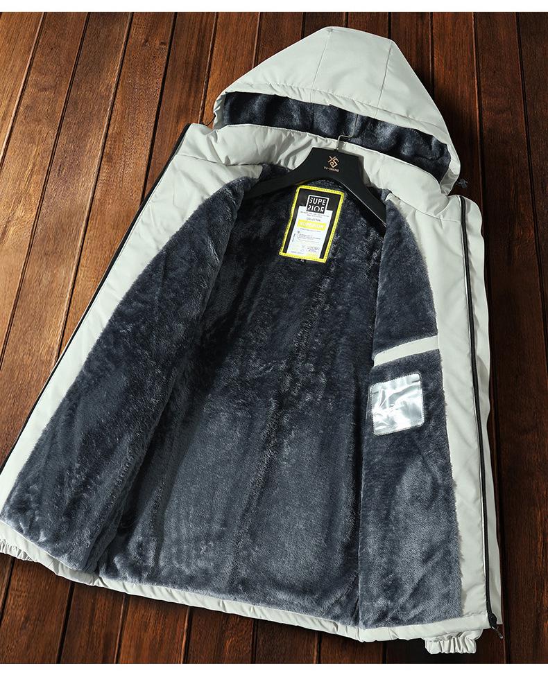 Чоловіча бавовняна вітрівка на флісовій підкладці - Осіння/Зимова тепла спортивна куртка для альпінізму.