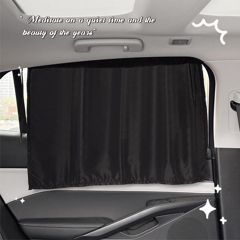 Black Car Interior Privacy and Sunscreen Suction Cup Curtain