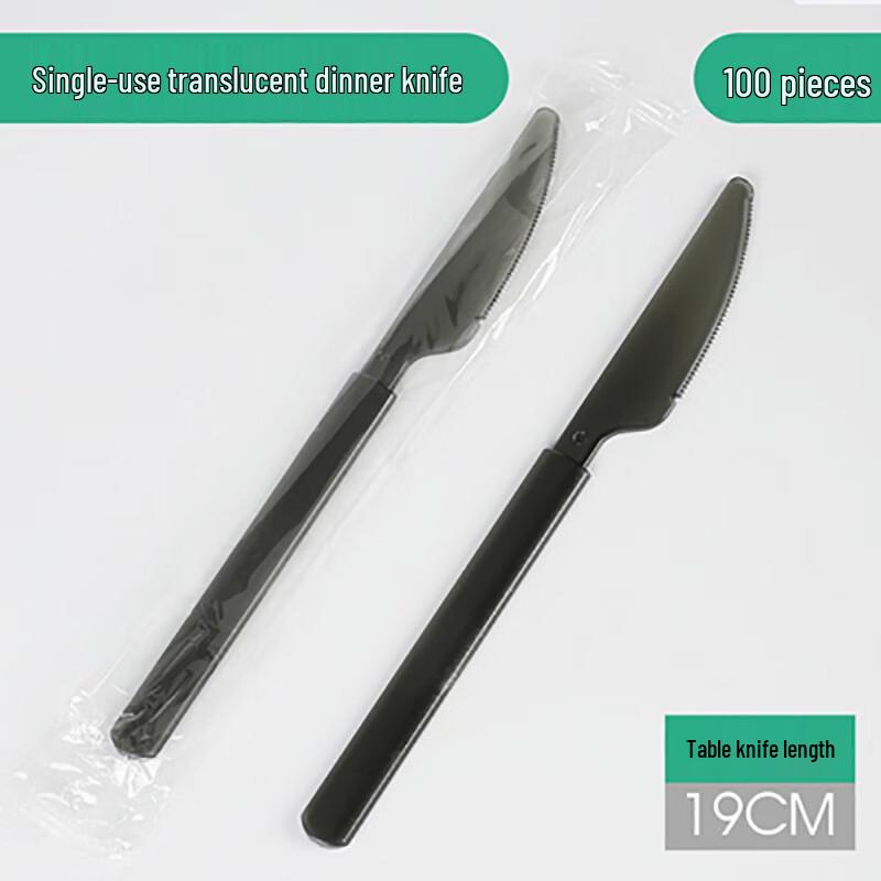 Hanyou Individually Wrapped Black Disposable Cutlery (500-Piece Pack)