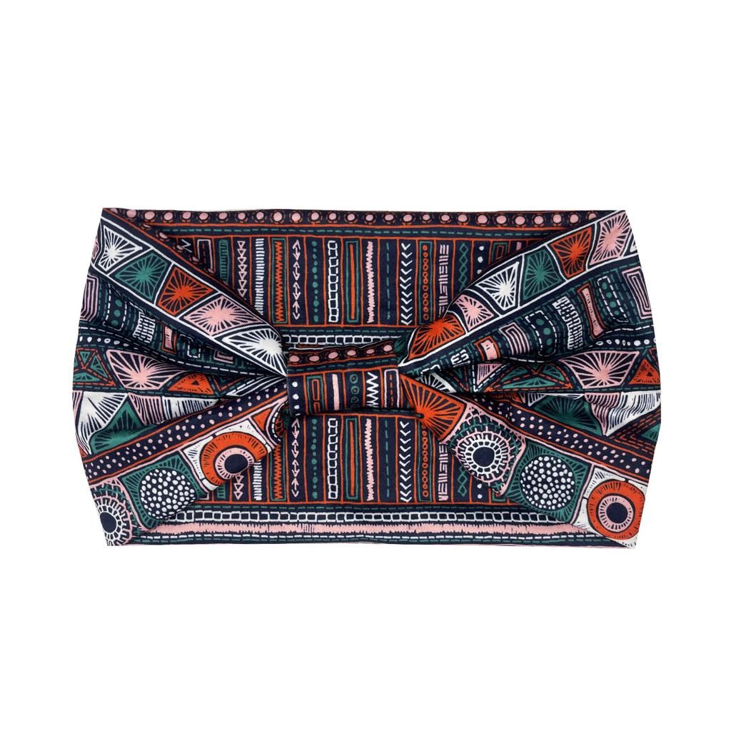 Knot Headband, Color Blocked Pattern Printed Sports Headband, Fashionable Polka Dot Wide Edge Elastic Headband