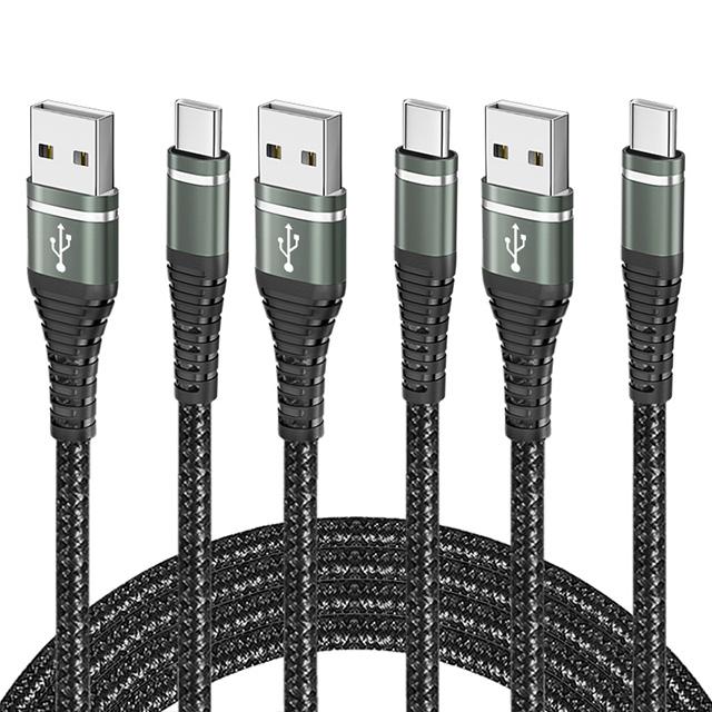 Fast Charging USB C Data Cable 3A for 17 16 15 Ipad Pro Samsung S26 Type C Carplay Wire Nylon Braided USB C Cable