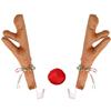 Christmas Car Reindeer Antlers & Nose Xmas Vehicle Costume Kit Elk Nose Horn