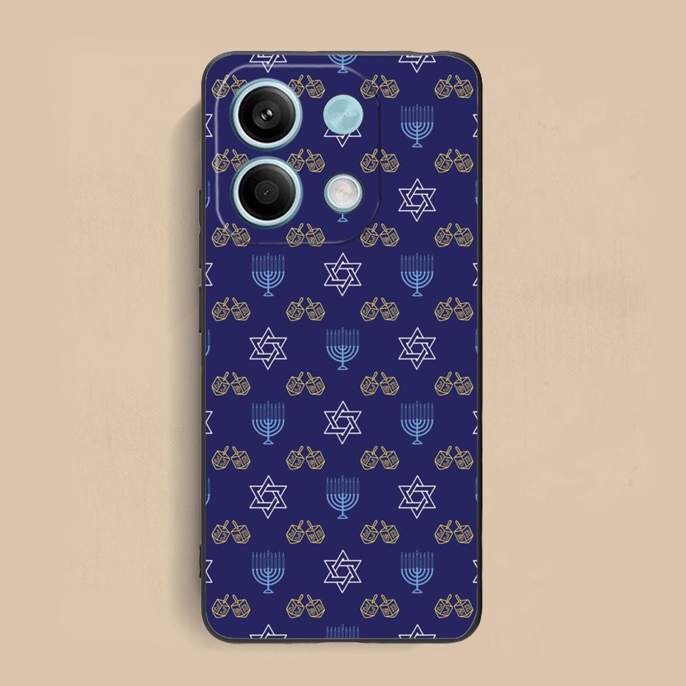 Jewish Hanukkah Mobile Phone Case for Xiaomi Redmi 15 14 13 12 A5 3 2 1 C Plus 4G 5G Colorful Printing Cover Cover Pretty Luxury