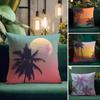 Tropical Scenery INS Cushion Cover Natural Linen Pillow Case DoubleSided Print Decorative Sofa Pillowcase Home Decor Gift