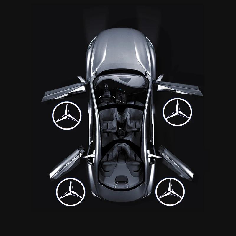 Car Sticker 2Pcs Led Car Door Welcome Light Logo Projector For Mercedes Benz GT W223 W639 W168 W245 W215 W164 X164 W204 W219 W20