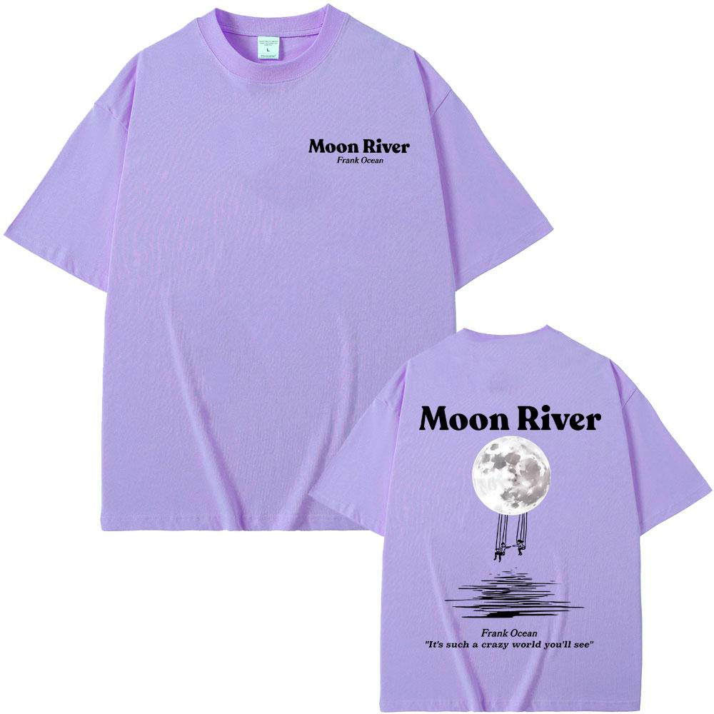 Tricouri Grafice Rapper Frank Moon River Tricou Hip Hop Ocean Blond Oversized Bărbați Modă Tricouri Bărbați Vintage Streetwear