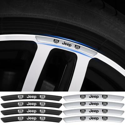 4 st Auto Hjulnavsmärke Däckfälg Dekaler Tillbehör för Wrangler Grand Cherokee Renegade Däckventil Luftkapslar